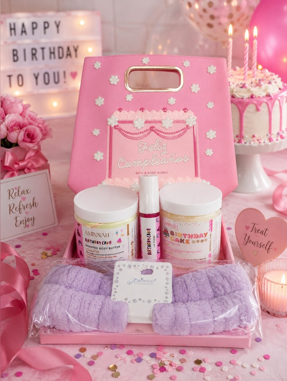 🎂 Aminnah Birthday Cake Spa Bundle Gift Set 🎂